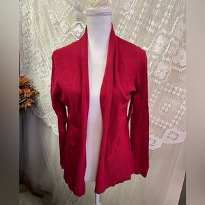 Simply Scarlett Red Cardigan with open sleeve NWT